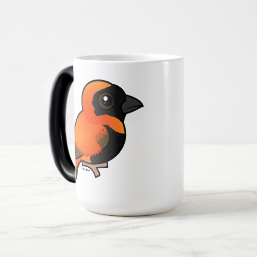 Birdorable Southern Red Bishop Magische Mok (Voorkant links)