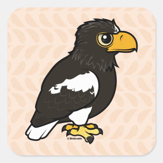 Birdorable Steller's Zee Eagle Vierkante Sticker (Voorkant)