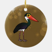 Birdorable Storm Stork Keramisch Ornament (Achterkant)