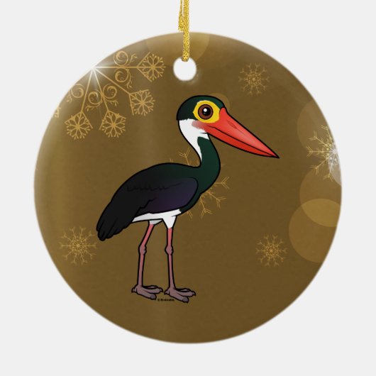 Birdorable Storm Stork Keramisch Ornament (Achterkant)