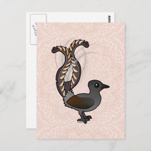 Birdorable Superb Lyrebird Briefkaart (Voorkant / Achterkant)