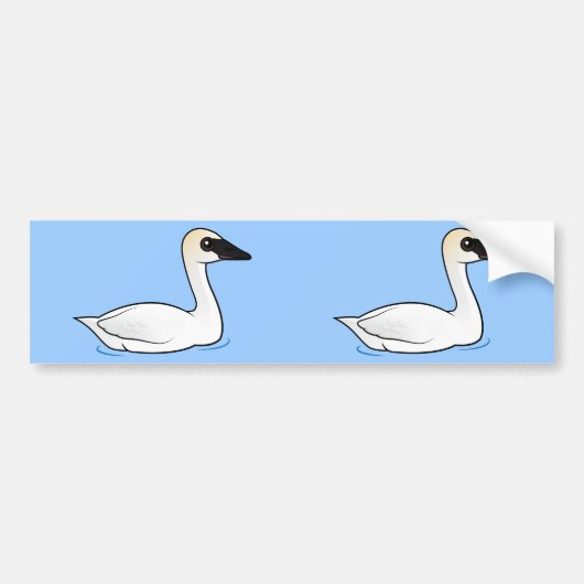 Birdorable Trumpeter Swan Bumpersticker (Voorkant)