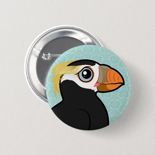 Birdorable Tufted Puffin Ronde Button 5,7 Cm (Voorkant /achterkant)