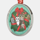 Birdorable Uilen Kerstkrans Metalen Ornament (Links)