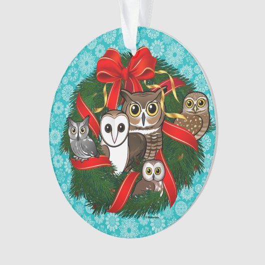 Birdorable Uilen Kerstkrans Ornament (voorkant)