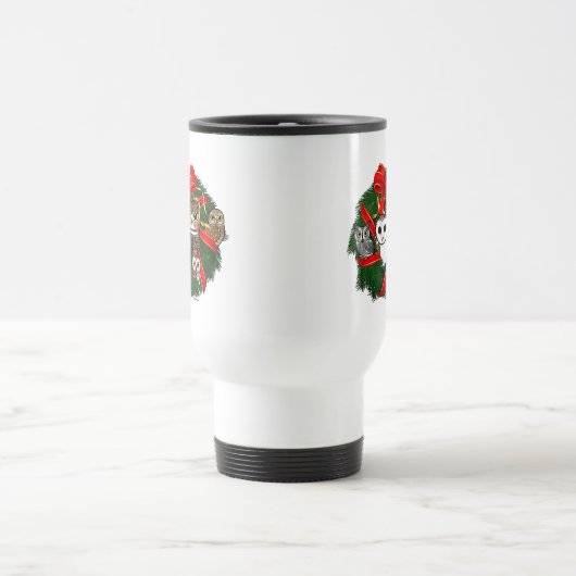 Birdorable Uilen Kerstkrans Reisbeker (Center)