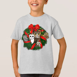 Birdorable Uilen Kerstkrans T-shirt