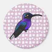 Birdorable Violet Sabrewing kolibrie Magneet (Voorkant)