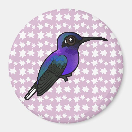 Birdorable Violet Sabrewing kolibrie Magneet (Voorkant)