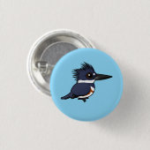 Birdorable Vrouw Belted Kingfisher Ronde Button 3,2 Cm (Voorkant /achterkant)