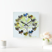 Birdorable Warbler Clock Vierkante Klok (Huis)