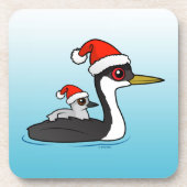 Birdorable Western Grebe Santa Bier Onderzetter (Voorkant)