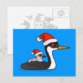 Birdorable Western Grebe Santa Feestdagenkaart (Voorkant / Achterkant)