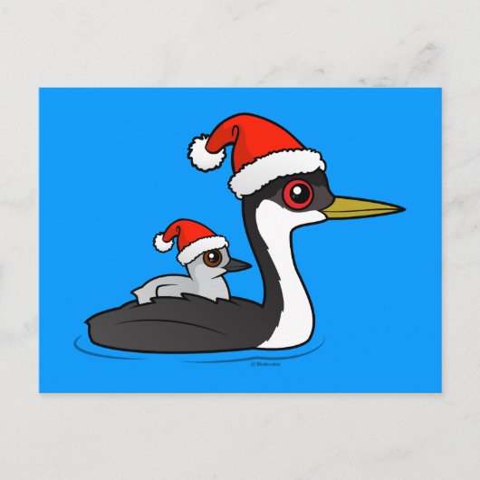 Birdorable Western Grebe Santa Feestdagenkaart (Voorkant)