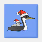 Birdorable Western Grebe Santa Magneet (Voorkant)