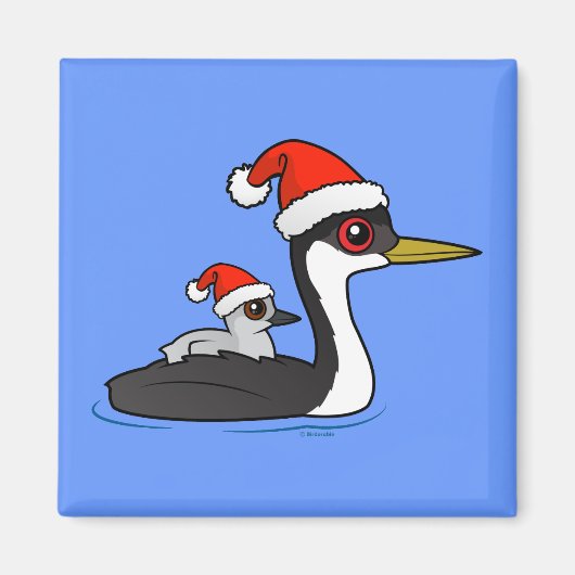 Birdorable Western Grebe Santa Magneet (Voorkant)
