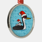 Birdorable Western Grebe Santa Metalen Ornament (Rechts)