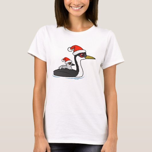 Birdorable Western Grebe Santa T-shirt (Voorkant)