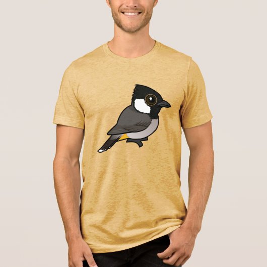 Birdorable White-eared Bulbul Tri-Blend Shirt (Voorkant)