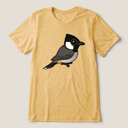 Birdorable White-eared Bulbul Tri-Blend Shirt (Design voorkant)