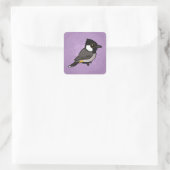 Birdorable White-eared Bulbul Vierkante Sticker (Tas)