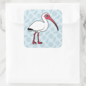 Birdorable White Ibis Vierkante Sticker (Tas)