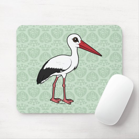 Birdorable White Stork Muismat (Met muis)