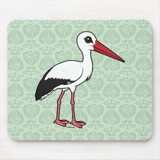 Birdorable White Stork Muismat (Voorkant)