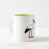 Birdorable White Stork Tweekleurige Koffiemok (Voorkant links)