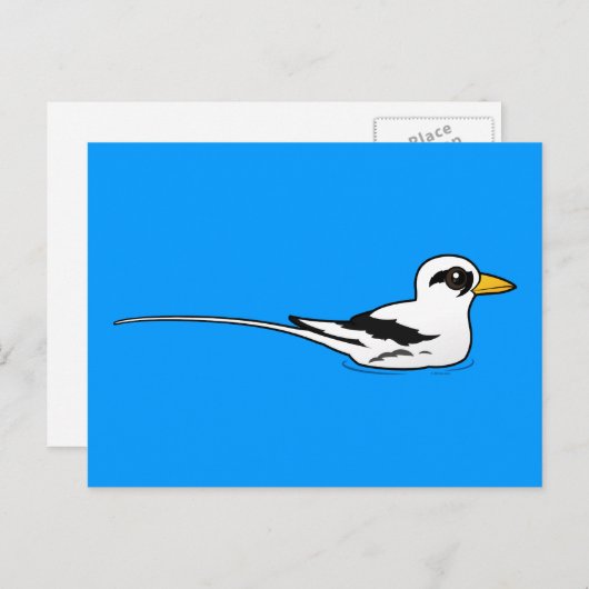 Birdorable White-tailed Tropicbird in rust Briefkaart (Voorkant / Achterkant)