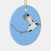 Birdorable White-tailed Tropicbird in vlucht Keramisch Ornament (Rechts)