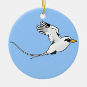 Birdorable White-tailed Tropicbird in vlucht Keramisch Ornament (Voorkant)