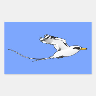 Birdorable White-tailed Tropicbird in vlucht Rechthoekige Sticker