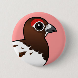 Birdorable Willow Ptarmigan, zomer man Ronde Button 5,7 Cm