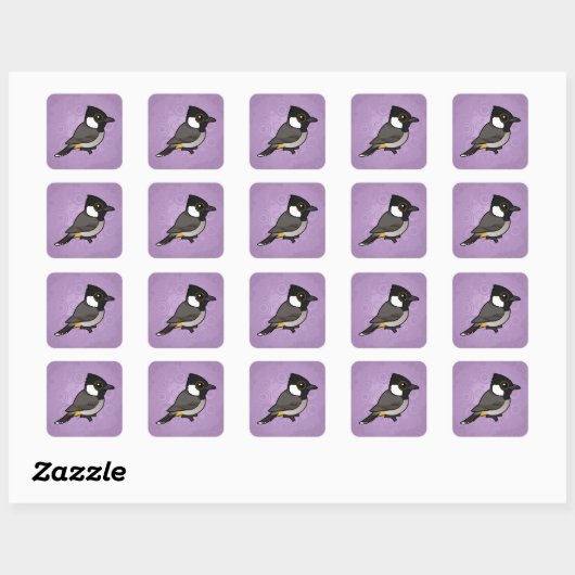 Birdorable Wittoorbulbul Vierkante Sticker (Vel)