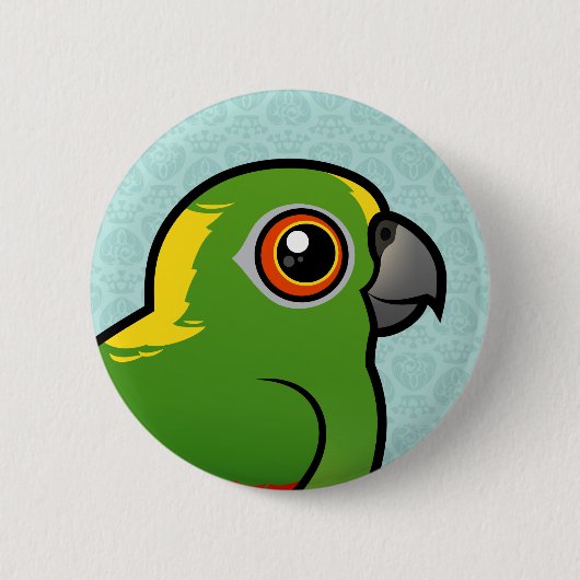 Birdorable Yellow-naped Parrot Ronde Button 5,7 Cm (Voorkant)
