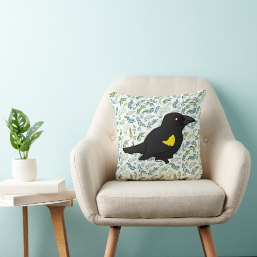 Birdorable Yellow-schouder Blackbird Kussen (Stoel)