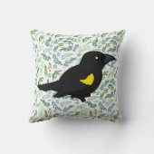 Birdorable Yellow-schouder Blackbird Kussen (Achterkant)