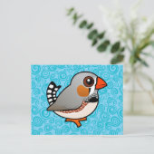 Birdorable Zebra Finch Briefkaart (Staand voorkant)