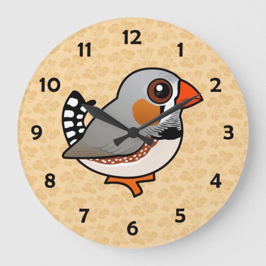 Birdorable Zebra Finch Grote Klok (Voorkant)