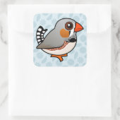 Birdorable Zebra Finch Vierkante Sticker (Tas)