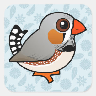 Birdorable Zebra Finch Vierkante Sticker