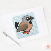 Birdorable zwartkeelvink vierkante sticker (Envelop)