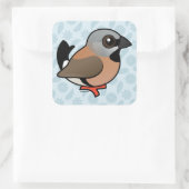 Birdorable zwartkeelvink vierkante sticker (Tas)