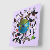 Birdorables Over de hele wereld Vierkante Klok (Hoek)