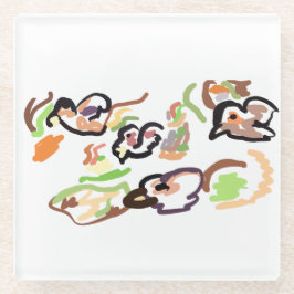 Birds and autumn glazen onderzetter