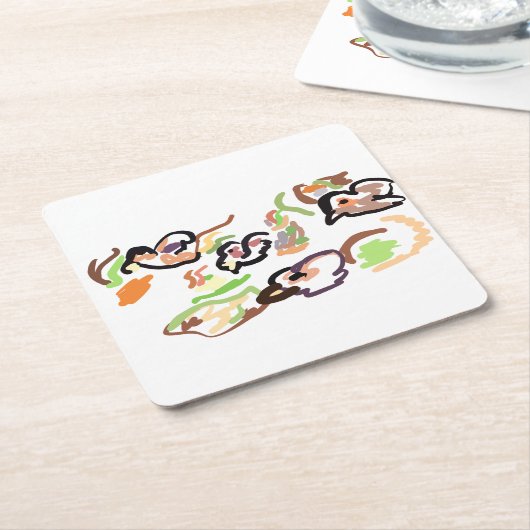 Birds and autumn kartonnen onderzetters (Schuin)