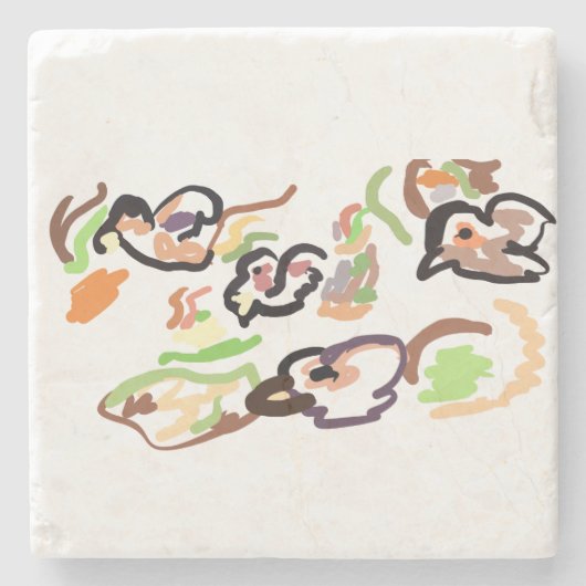 Birds and autumn stenen onderzetter (Voorkant)