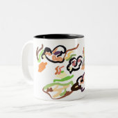 Birds and autumn tweekleurige koffiemok (Voorkant links)