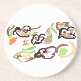 Birds and autumn zandsteen onderzetter